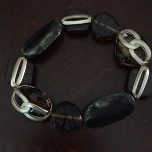 Brown lucite variegated stone bracelet